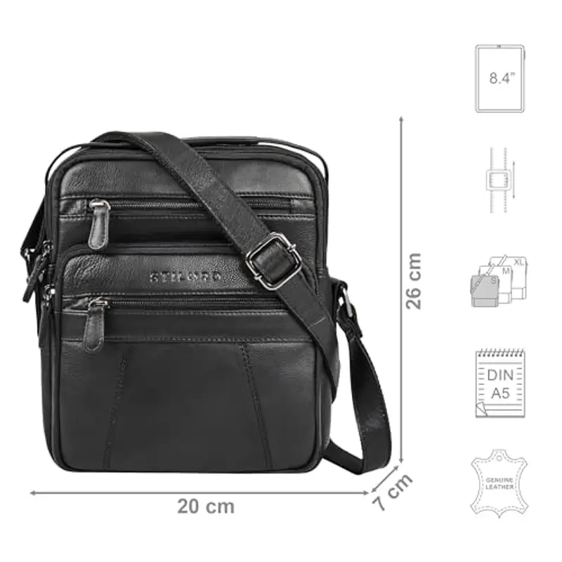 STILORD Borsa a spalla Uomo Nero 2149061 miniatura 2