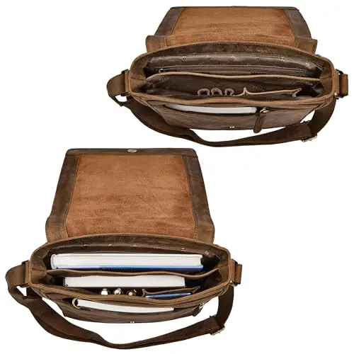 STILORD 'Ottavio' Borsetta a Tracolla Uomo Pelle Verticale Messenger Media in Cuoio Autentico per Laptop 13, 3 Pollici miniatura 3