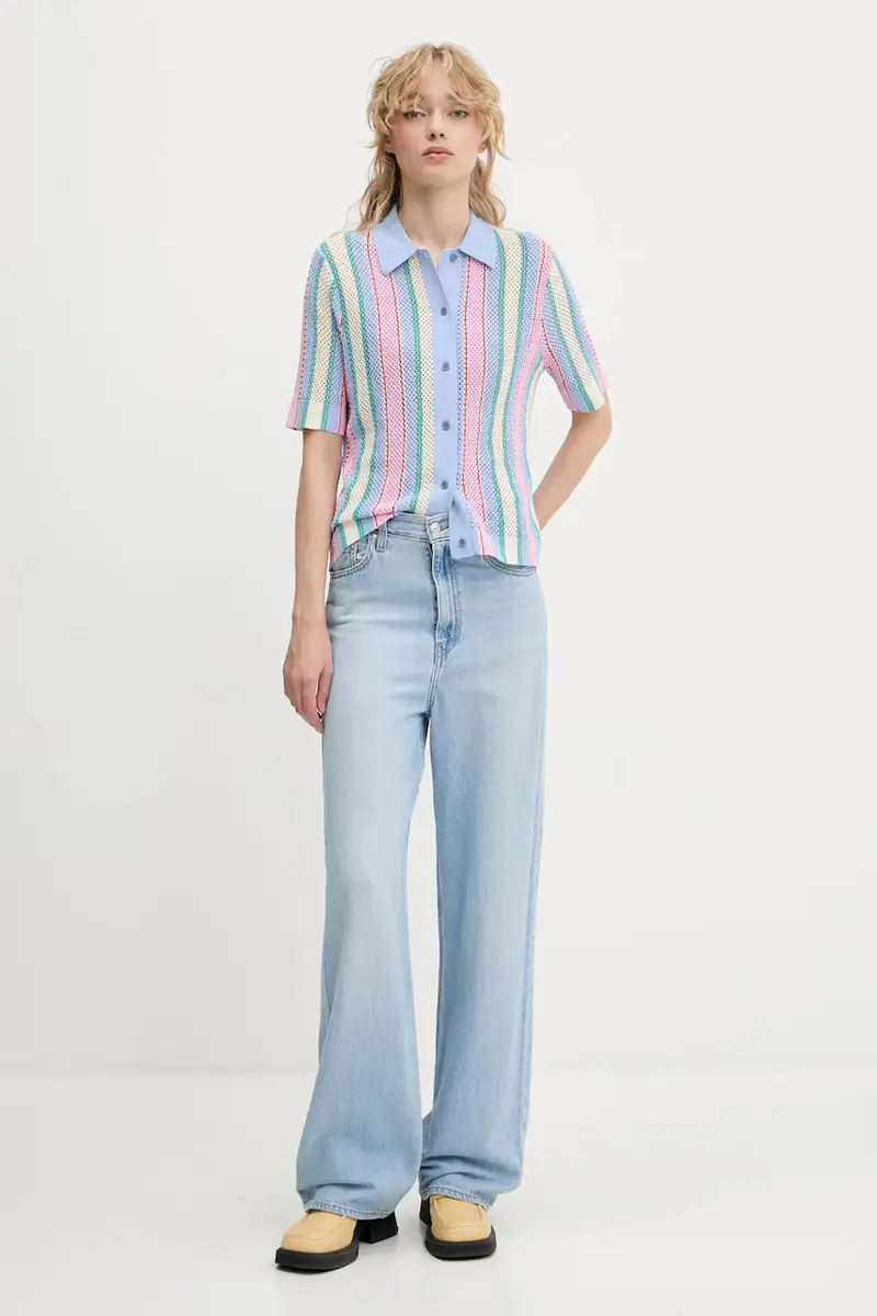 camicia donna colore blu SG-PF25-K038-2100 miniatura 2