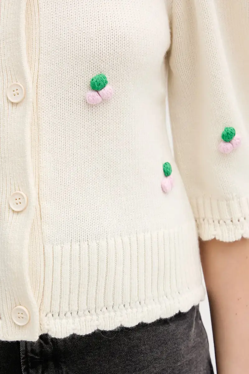 cardigan con lana 0 colore beige SG-AW25-K044-2359 miniatura 5