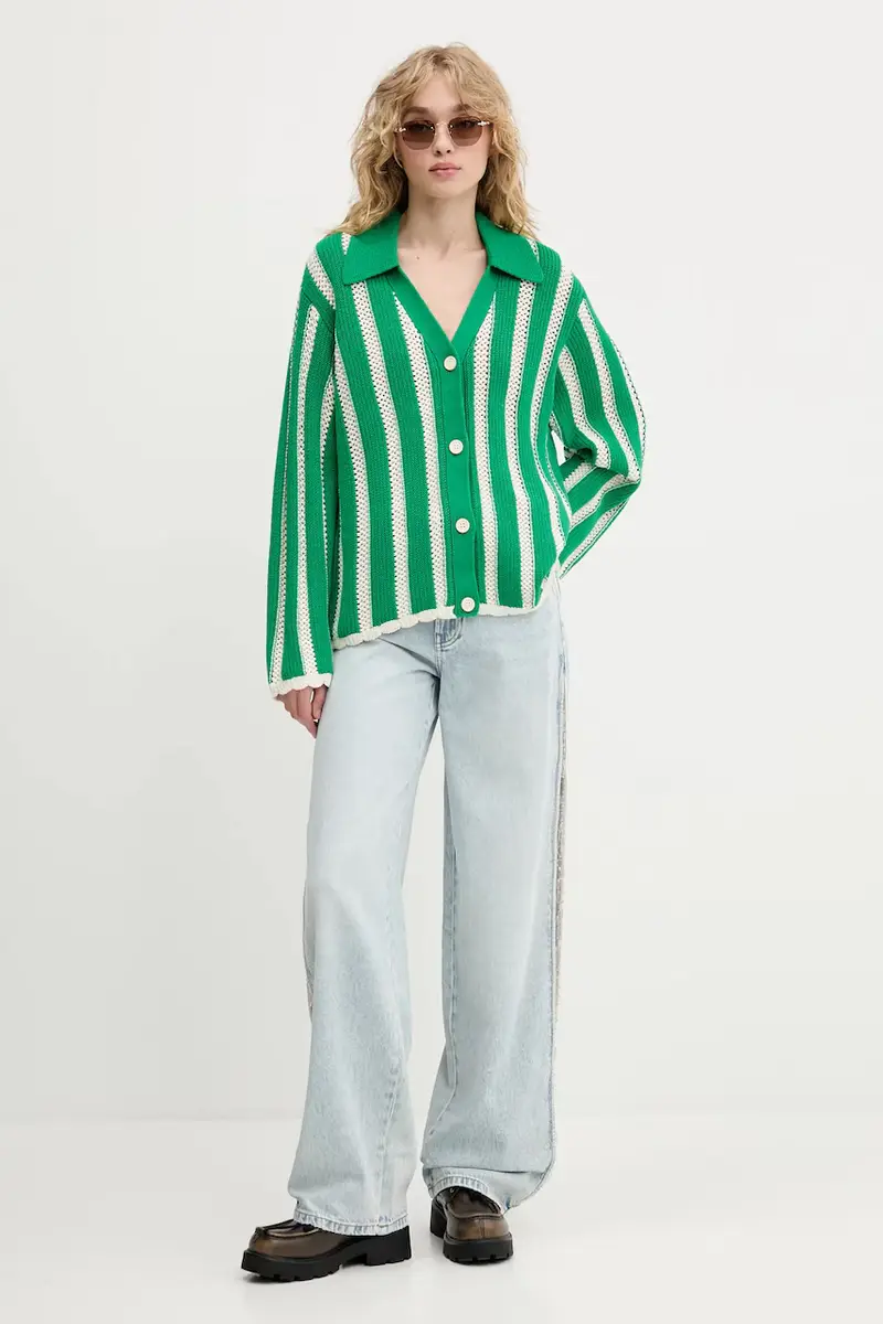 Stine Goya Cardigan Donna Verde 3159239 miniatura 2