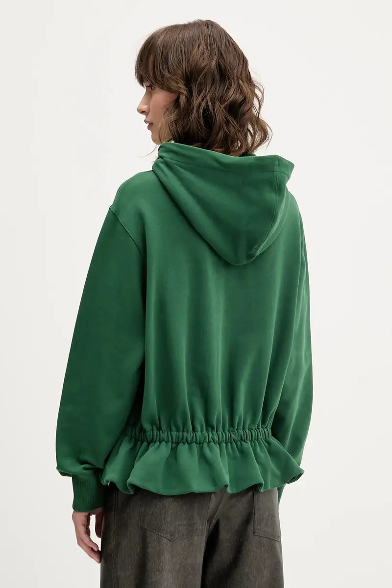 felpa in cotone 0 donna colore verde con cappuccio SG-AW25-T085-2430 miniatura 3