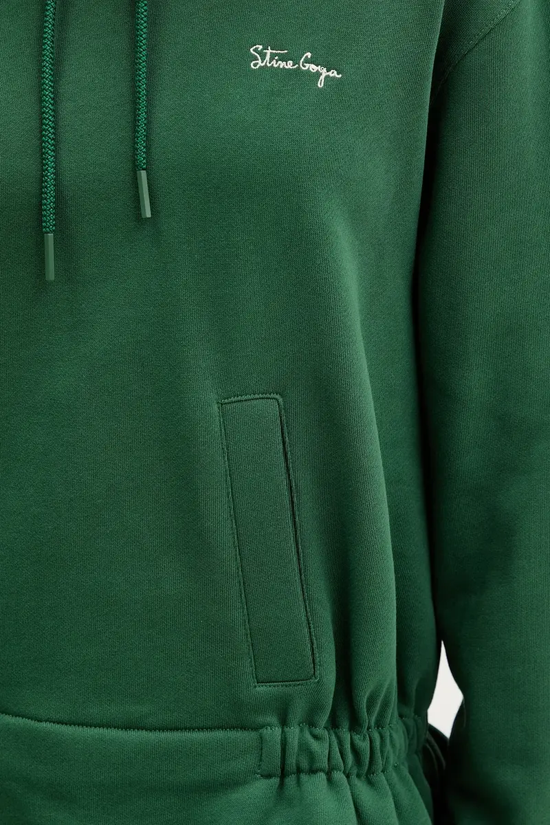 felpa in cotone 0 donna colore verde con cappuccio SG-AW25-T085-2430 miniatura 5