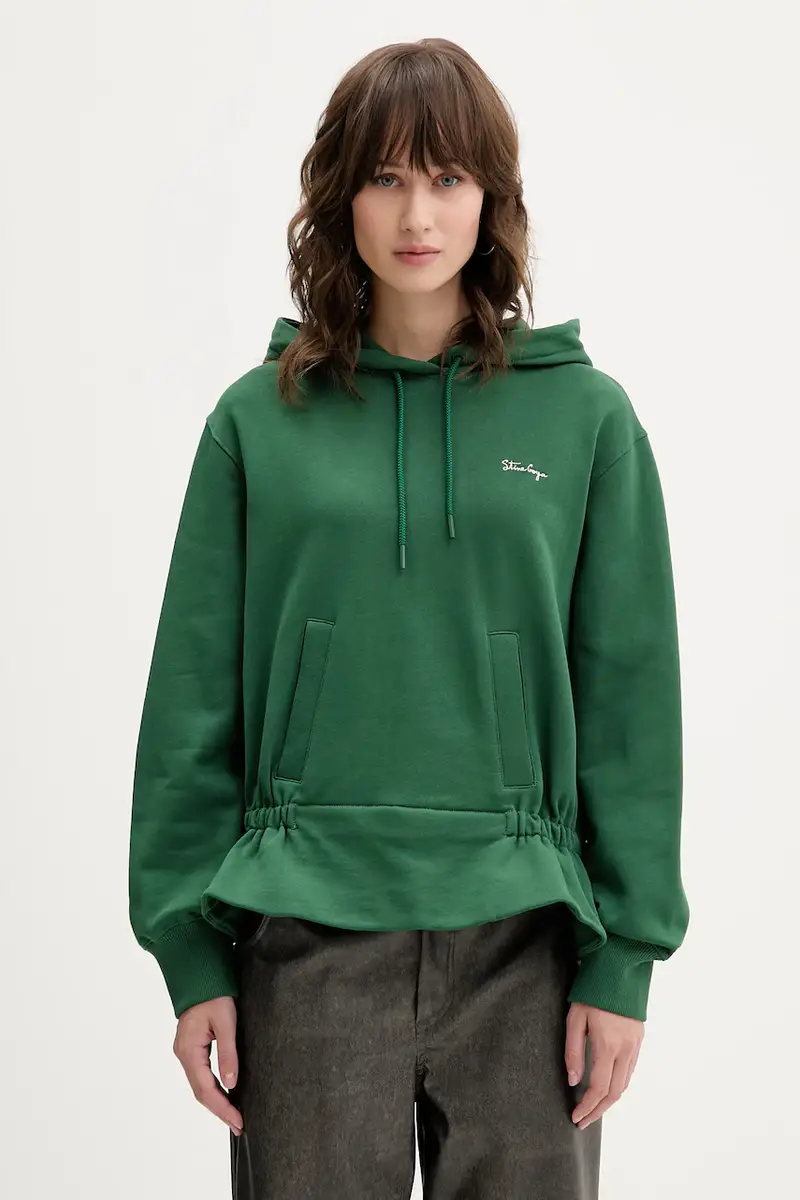 felpa in cotone 0 donna colore verde con cappuccio SG-AW25-T085-2430