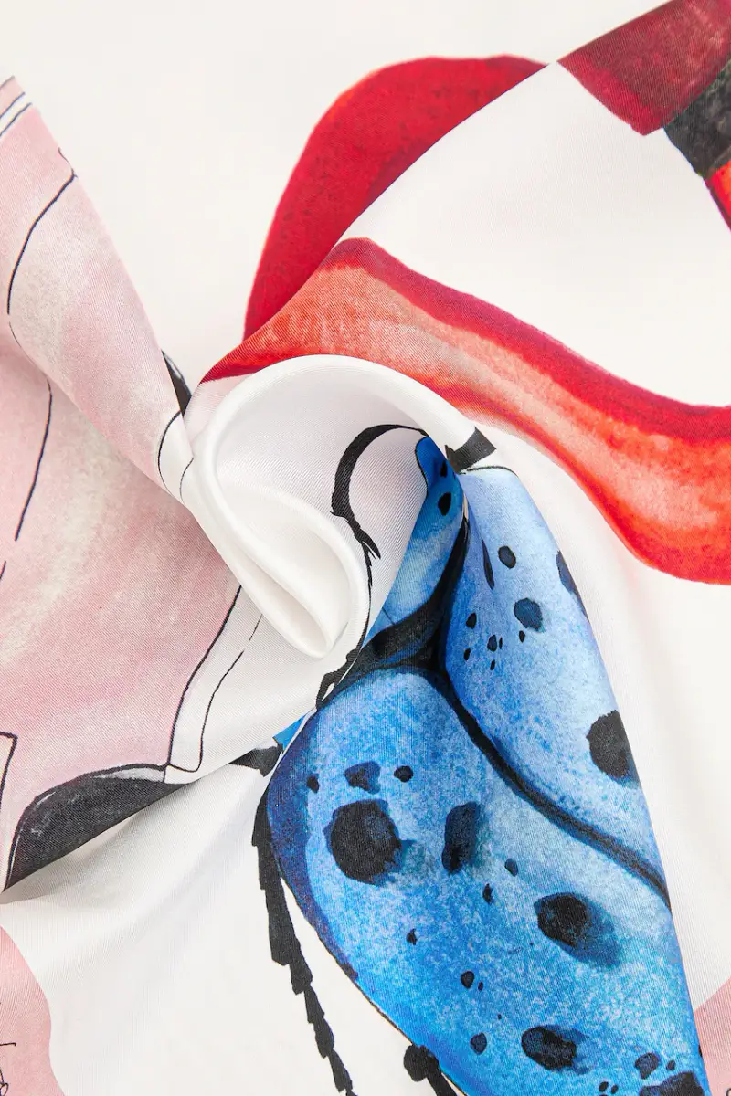 foulard in seta 0 donna colore bianco SG-AW25-A010-2287 miniatura 2