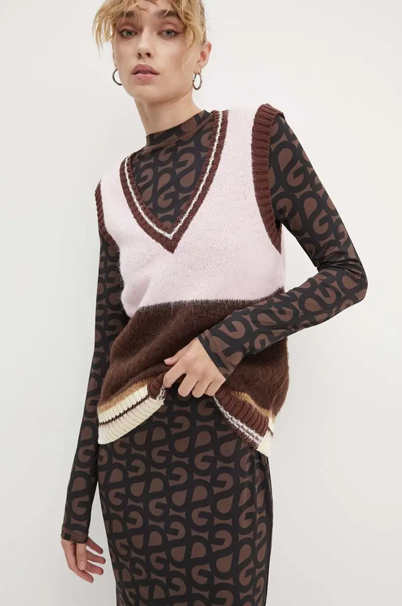 gilè con aggiunta di lana Rosa miniatura 4