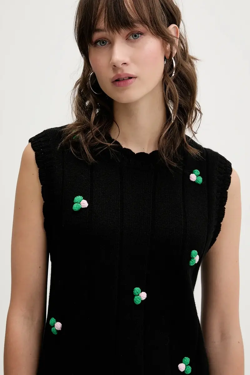 gilet con lana 0 colore nero SG-AW25-K043-2359 miniatura 4