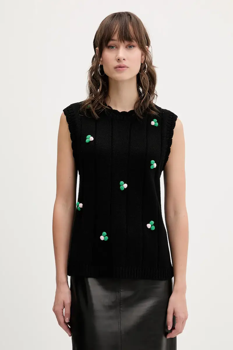 gilet con lana 0 colore nero SG-AW25-K043-2359