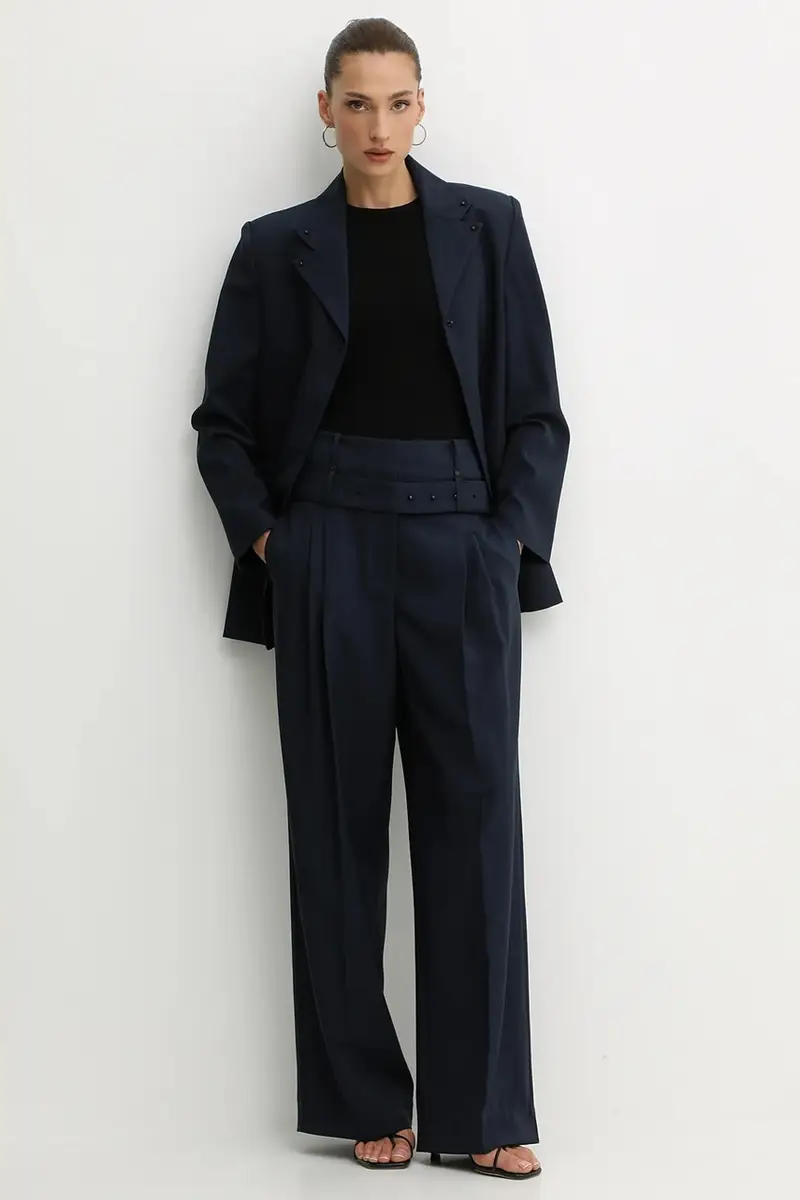 pantaloni 0 donna colore blu navy SG-AW25-P113-2435 miniatura 2