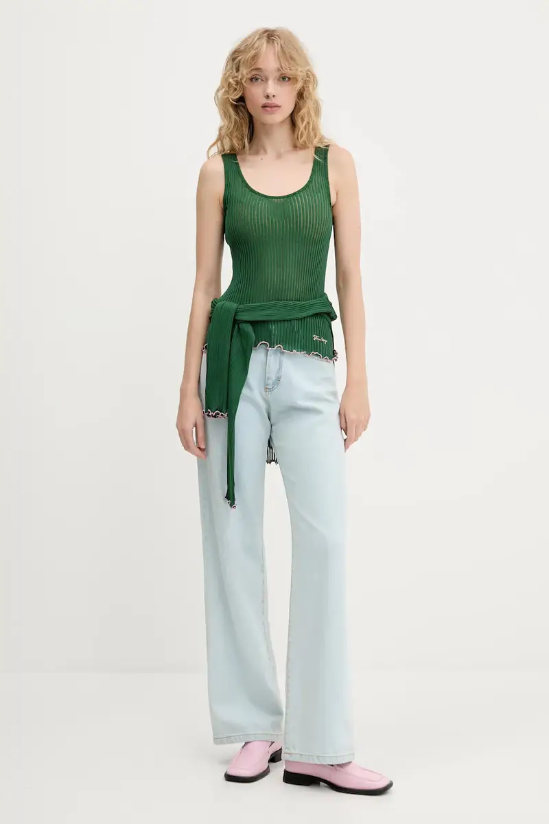 top in seta colore verde SG-PF25-T059-2355 miniatura 2