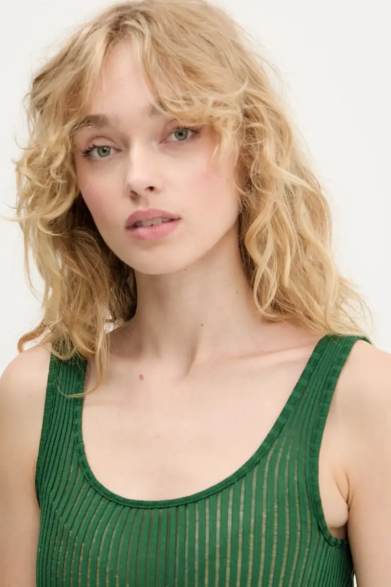 top in seta colore verde SG-PF25-T059-2355 miniatura 4