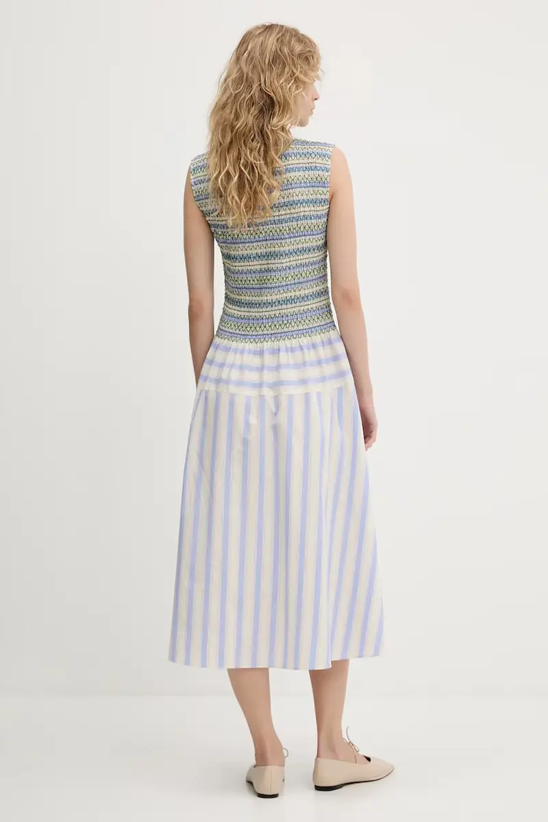 vestito in cotone colore beige SG-PF25-D126-2367 miniatura 3