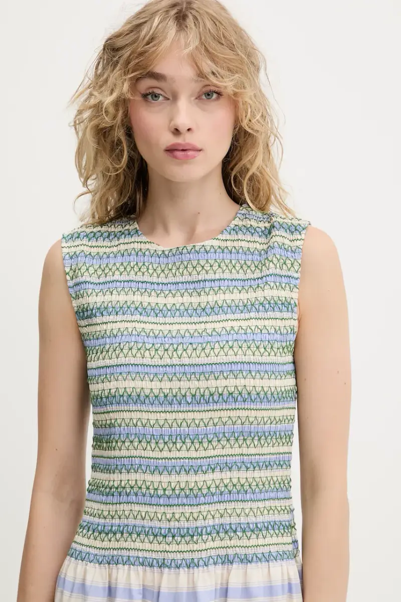 vestito in cotone colore beige SG-PF25-D126-2367 miniatura 4