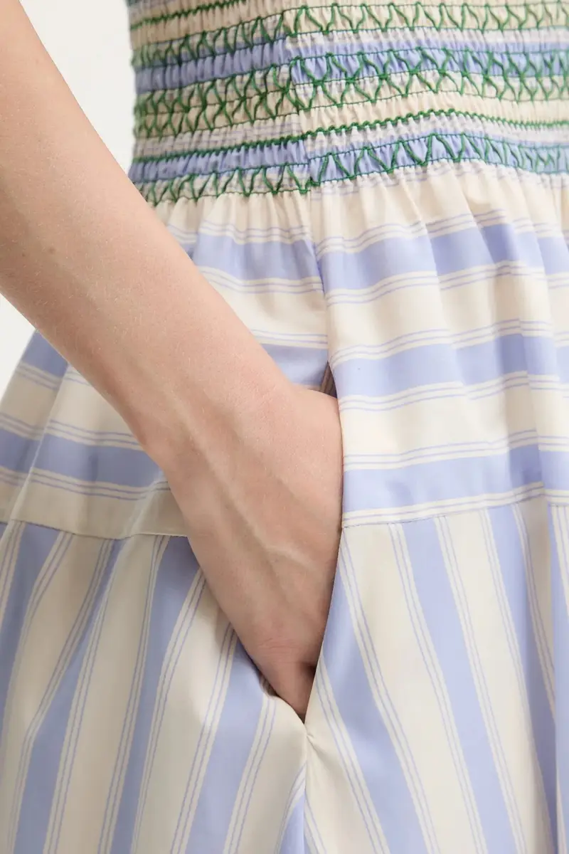 vestito in cotone colore beige SG-PF25-D126-2367 miniatura 5