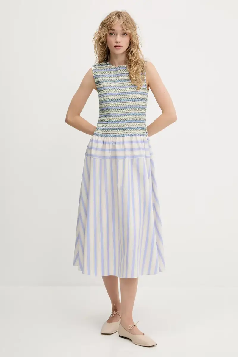 vestito in cotone colore beige SG-PF25-D126-2367