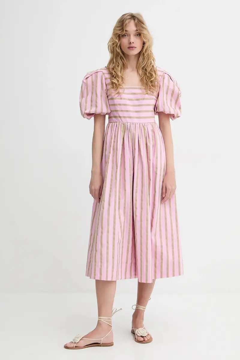 vestito in cotone colore rosa SG-SS25-D113-2344