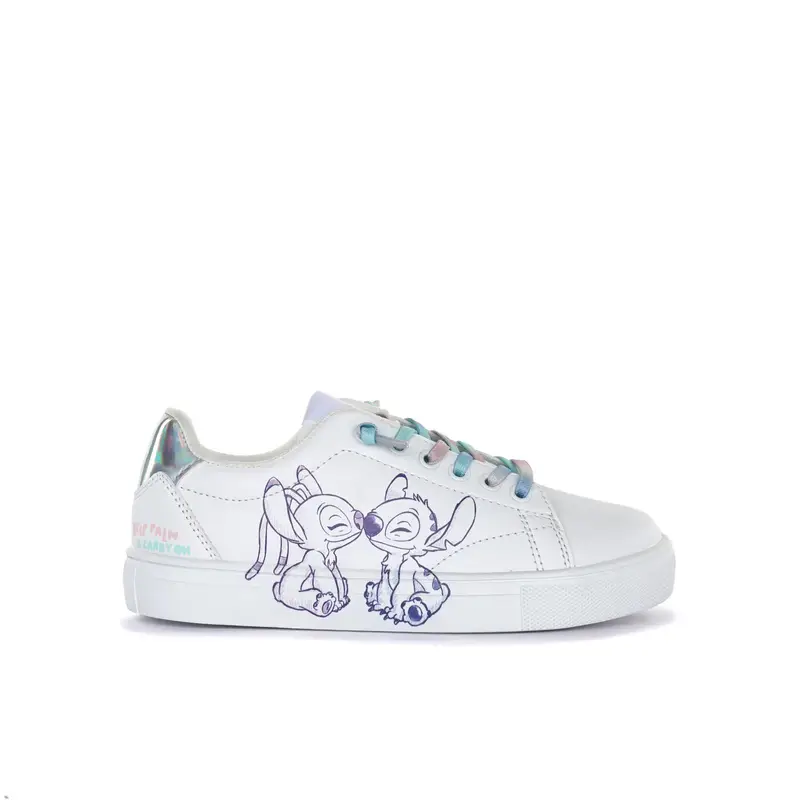 Sneakers bianche da bambina con stampa cartoon Lilo e Stitch
