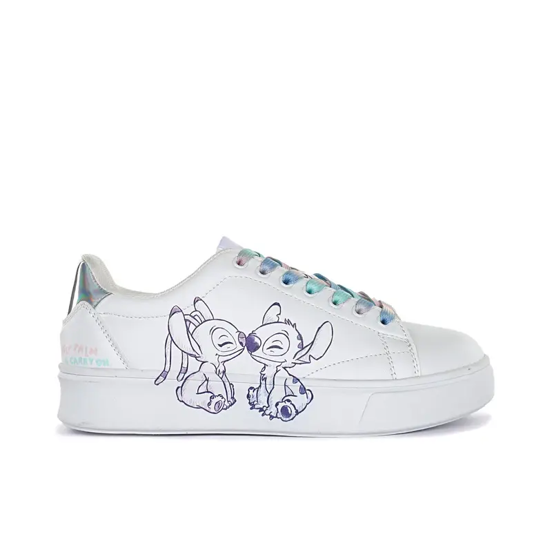 Sneakers bianche Disney con cartoon Lilo e Stitch