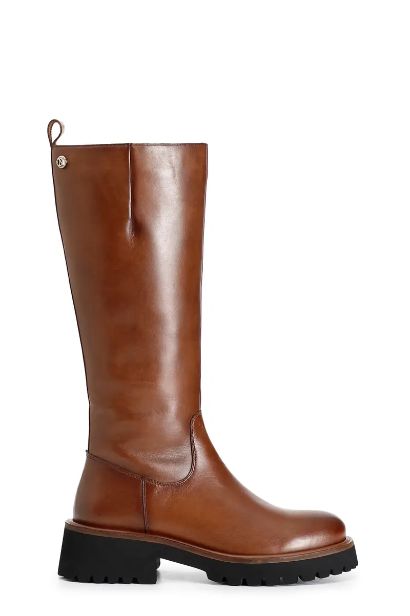 stivale donna in pelle tabacco 36