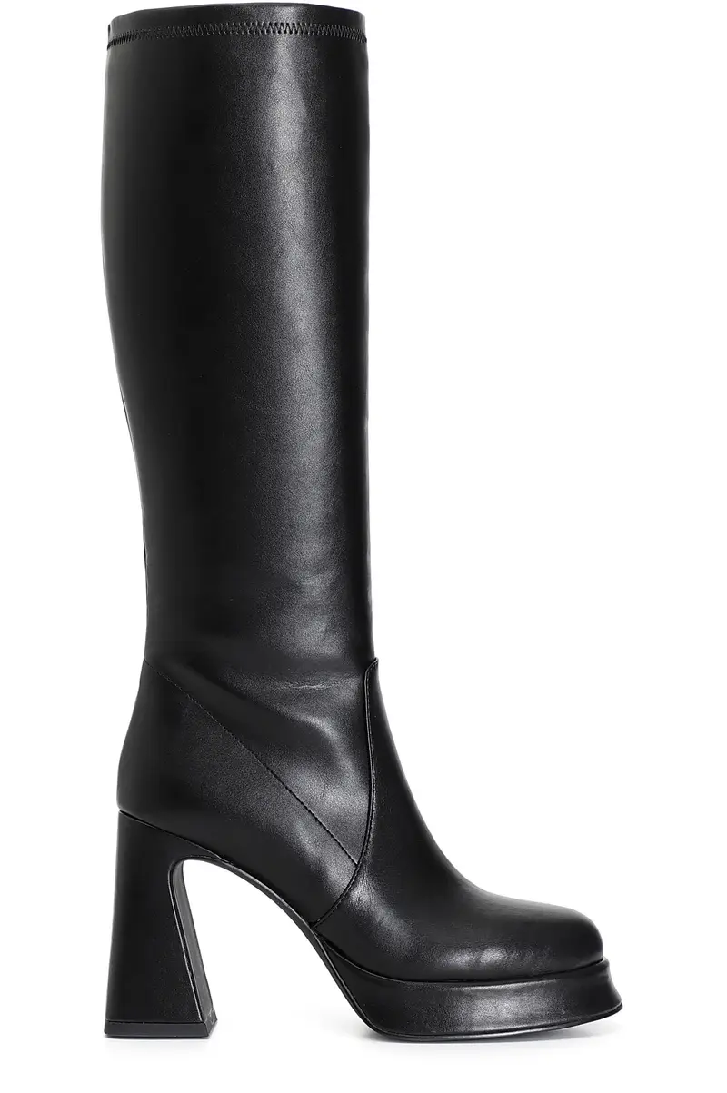 stivale donna stretch in similpelle nero