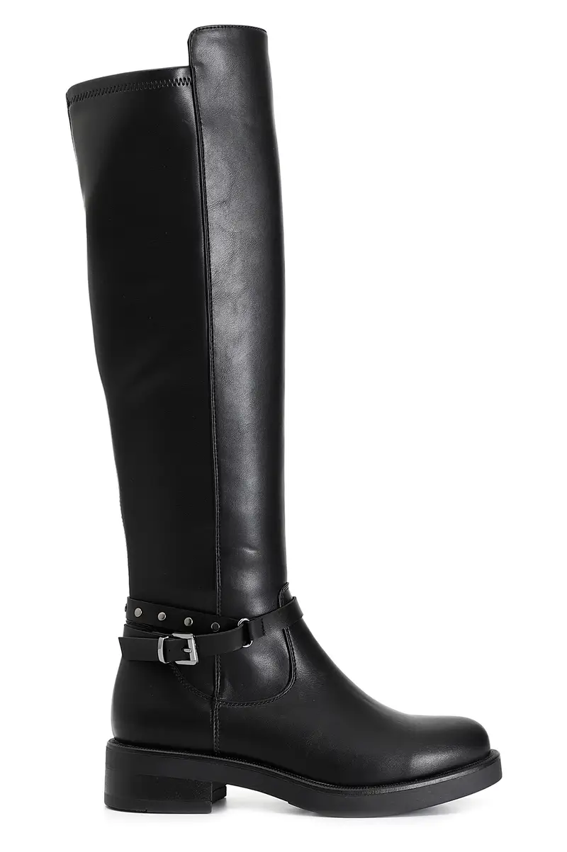 stivale in similpelle con cavigliera nero 37