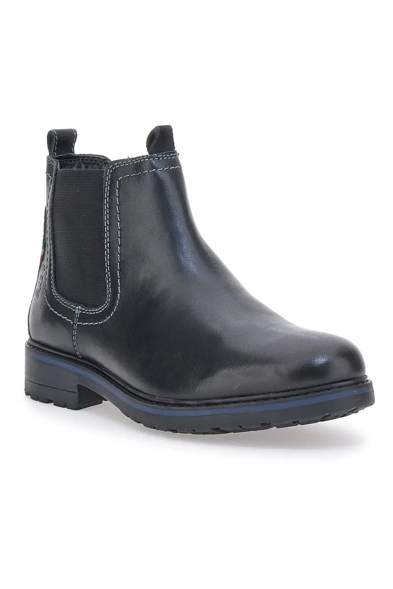 Stivaletti Beatles Neri In Vera Pelle Marina Militare 1424 miniatura 2