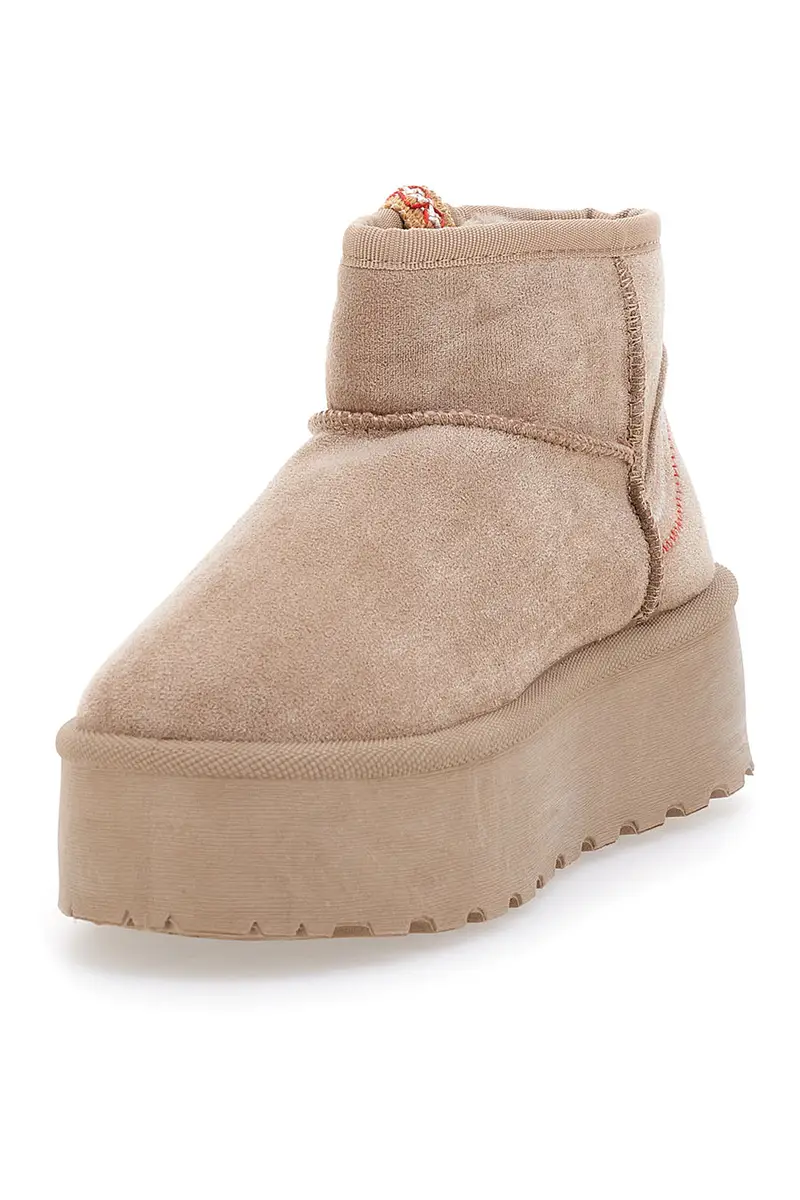 Stivaletti Beige Con Pelo e Flatform ME&ME 002 miniatura 3