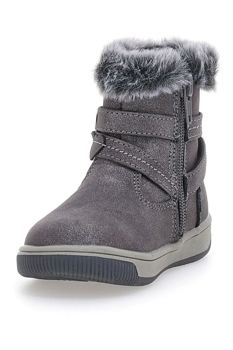 Stivaletti Grigi con Pellicciotto e Cinturino con Cuoricini GRAZIE 1515 miniatura 3