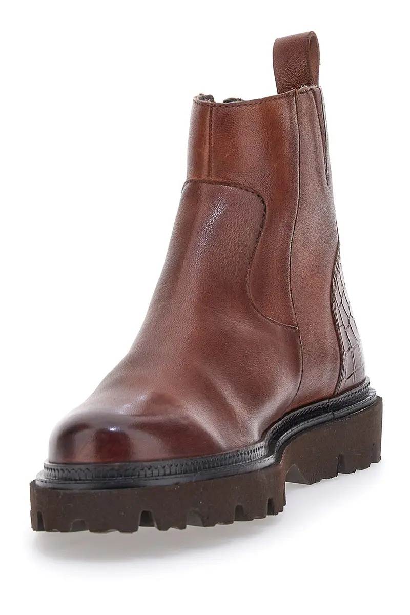 Stivaletti marroni alla caviglia con cerniera BAGATT D31AOG354000 miniatura 3