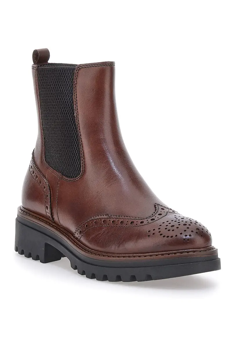 Stivaletti Marroni Chelsea in Vera Pelle Pittarello Class 682 miniatura 2