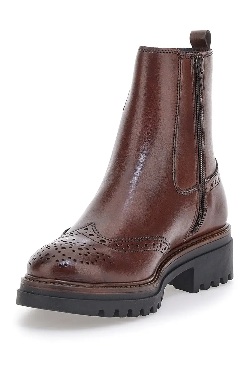 Stivaletti Marroni Chelsea in Vera Pelle Pittarello Class 682 miniatura 3