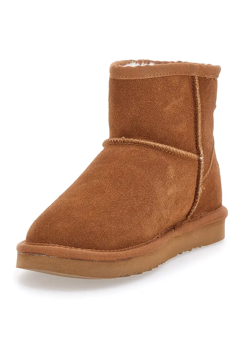 Stivaletti Marroni in Vera Pelle Scamosciata con Pelo Pittarello Wow 3551 miniatura 3