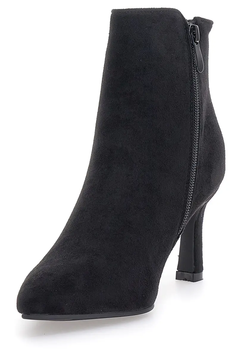 Stivaletti neri a punta con tacco medio THE FIRST 485 miniatura 3