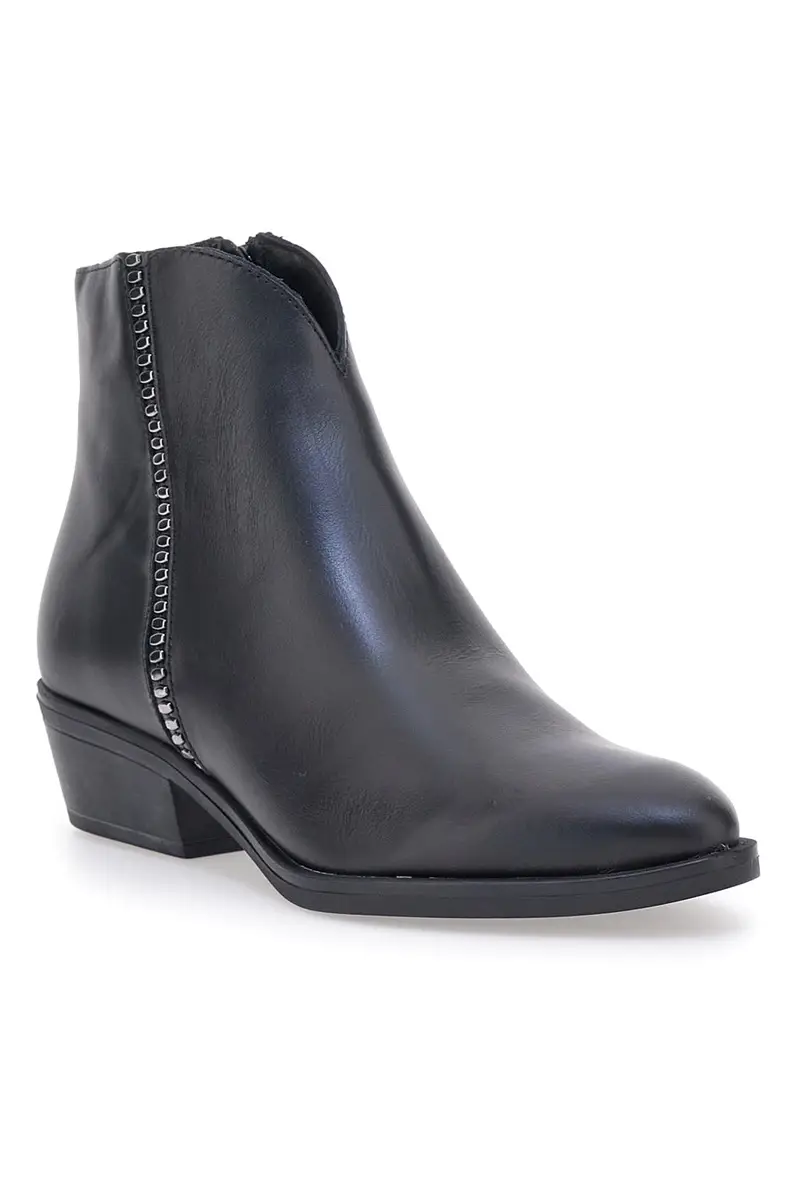 Stivaletti neri a punta in Vera Pelle PITTARELLO GLAM 4554015 miniatura 2