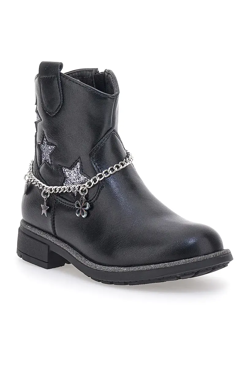 Stivaletti neri con catena decorativa e disegni GRAZIE GIRL 456833B miniatura 2