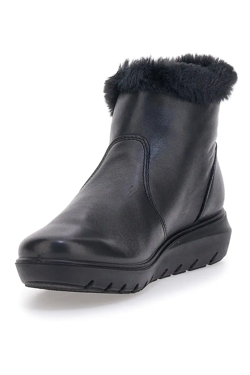 Stivaletti Neri Con Pelo In Vera Pelle Imac 656030 miniatura 3