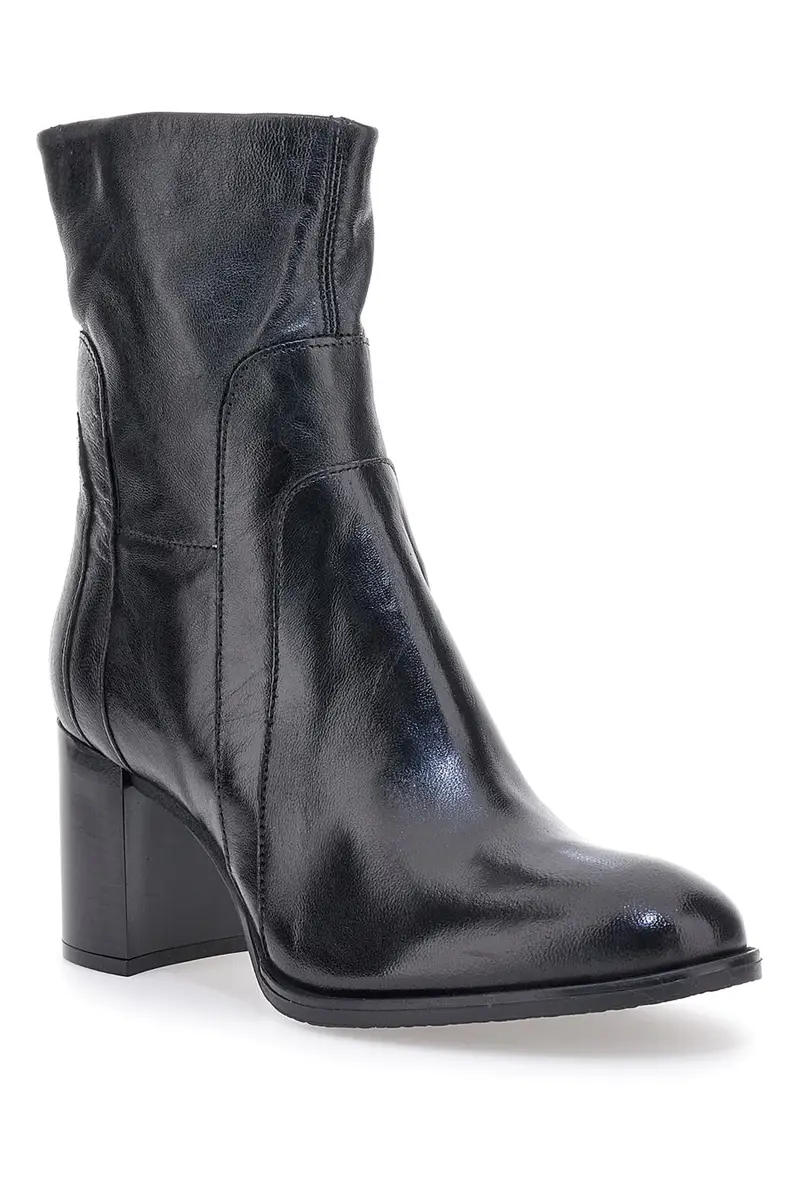 Stivaletti Neri Con Tacco 8 Cm In Vera Pelle Pittarello Must Have P26206 miniatura 2