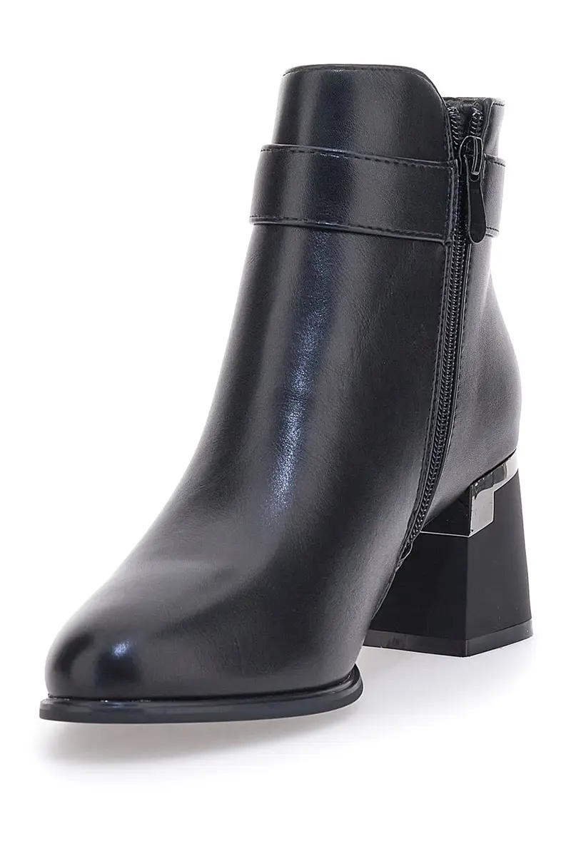 Stivaletti Neri Con Tacco e Inserto Metallico THE FIRST 489 miniatura 3