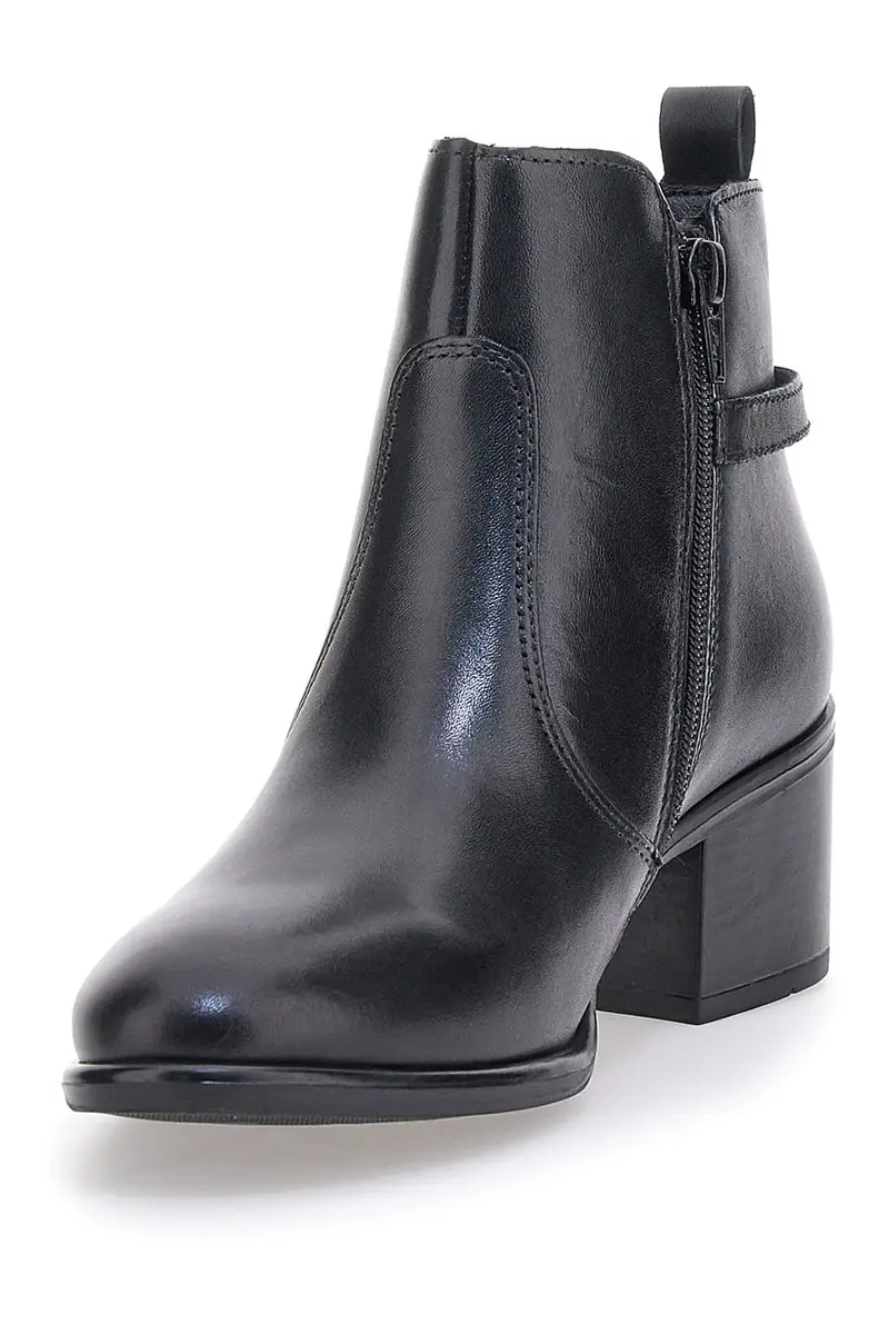 Stivaletti neri con tomaia liscia e tacco a blocco PITTARELLO CLASS 1977 miniatura 3