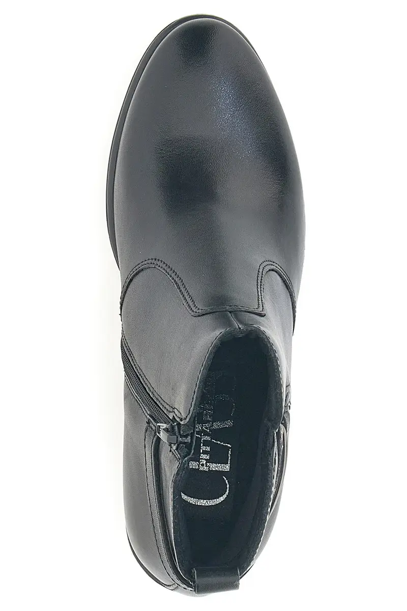 Stivaletti neri in pelle con tacco medio Pittarello class 1976 miniatura 3