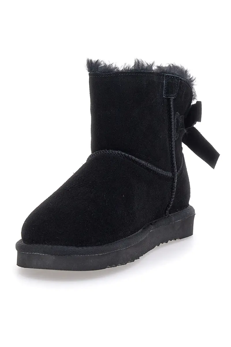 Stivaletti Neri in Vera Pelle Scamosciata con Fiocco Pittarello Wow 18175 miniatura 3