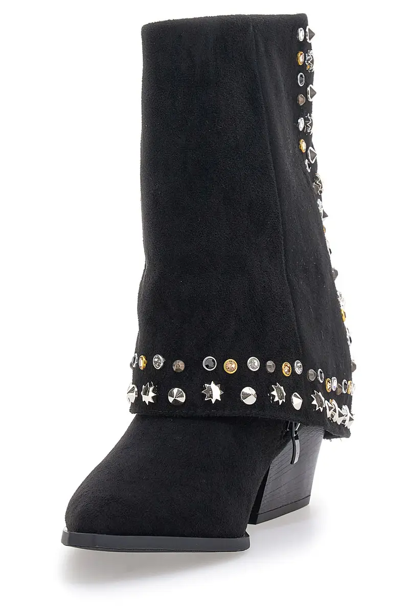 Stivaletti Neri Texani con Borchie Decorative THE FIRST 504 miniatura 3