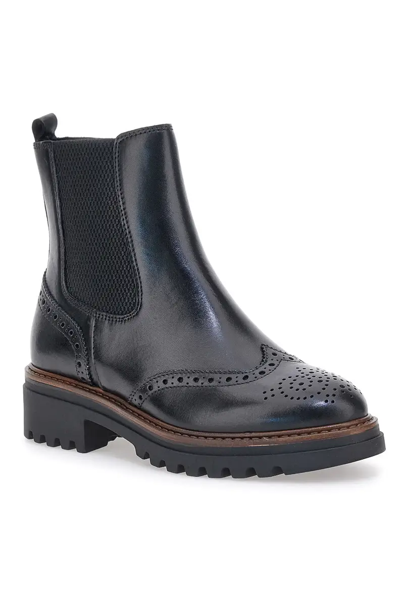 Stivaletti neri traforati con suola carrarmato Pittarello class 682 miniatura 2