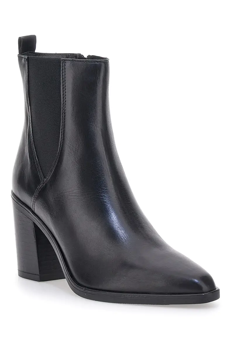 Stivaletti Neri Vera Pelle Con tacco a Blocco Pittarello Glam 52145 miniatura 2