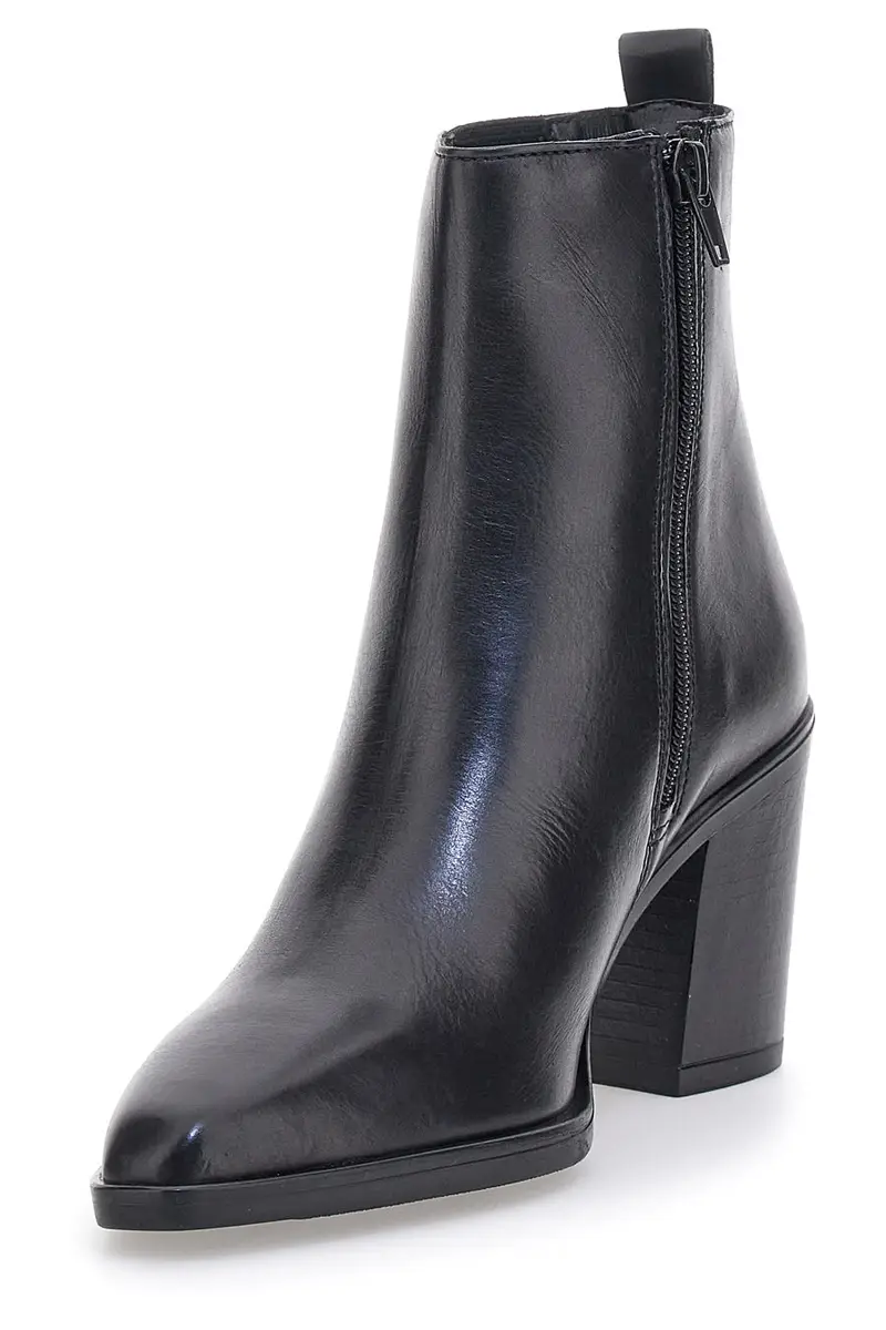 Stivaletti Neri Vera Pelle Con tacco a Blocco Pittarello Glam 52145 miniatura 3