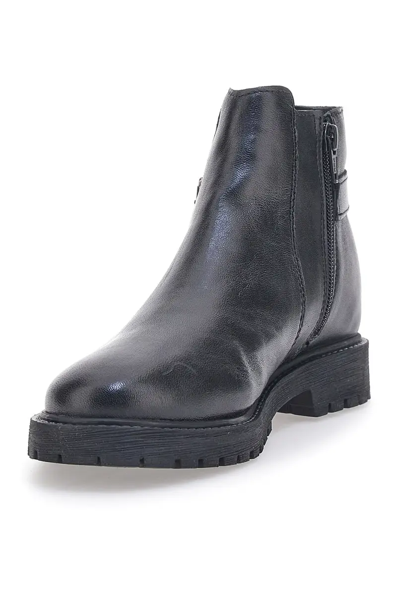 Stivaletti Neri Vera Pelle Prima Riga 504 miniatura 3