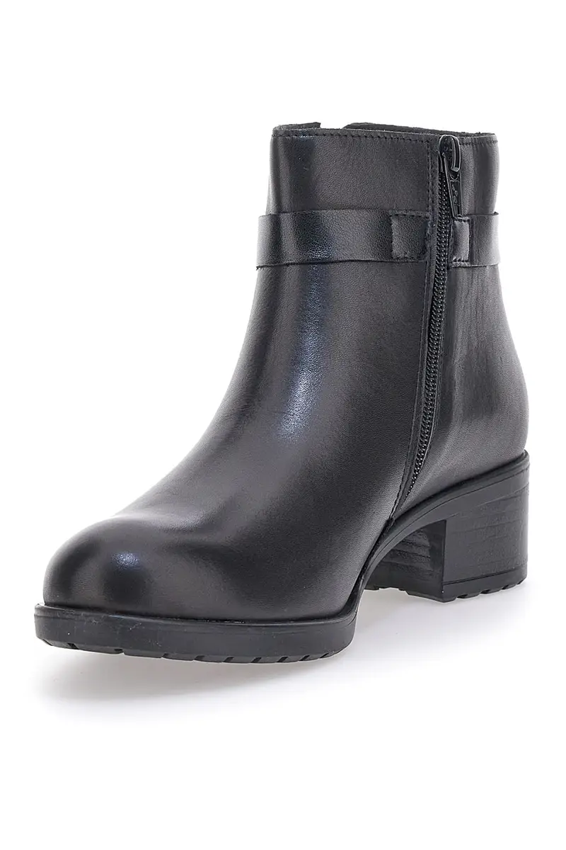 Stivaletti Neri Vera Pelle Prima Riga 854295 miniatura 3