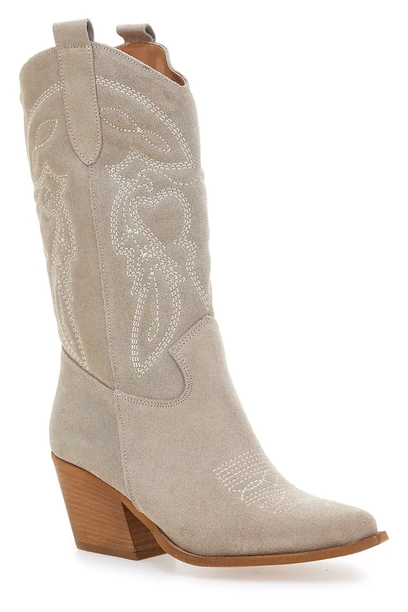 Stivaletti Texani Beige Con Tomaia Ricamata Made in Italy PITTARELLO LOVE TEX901RN miniatura 2