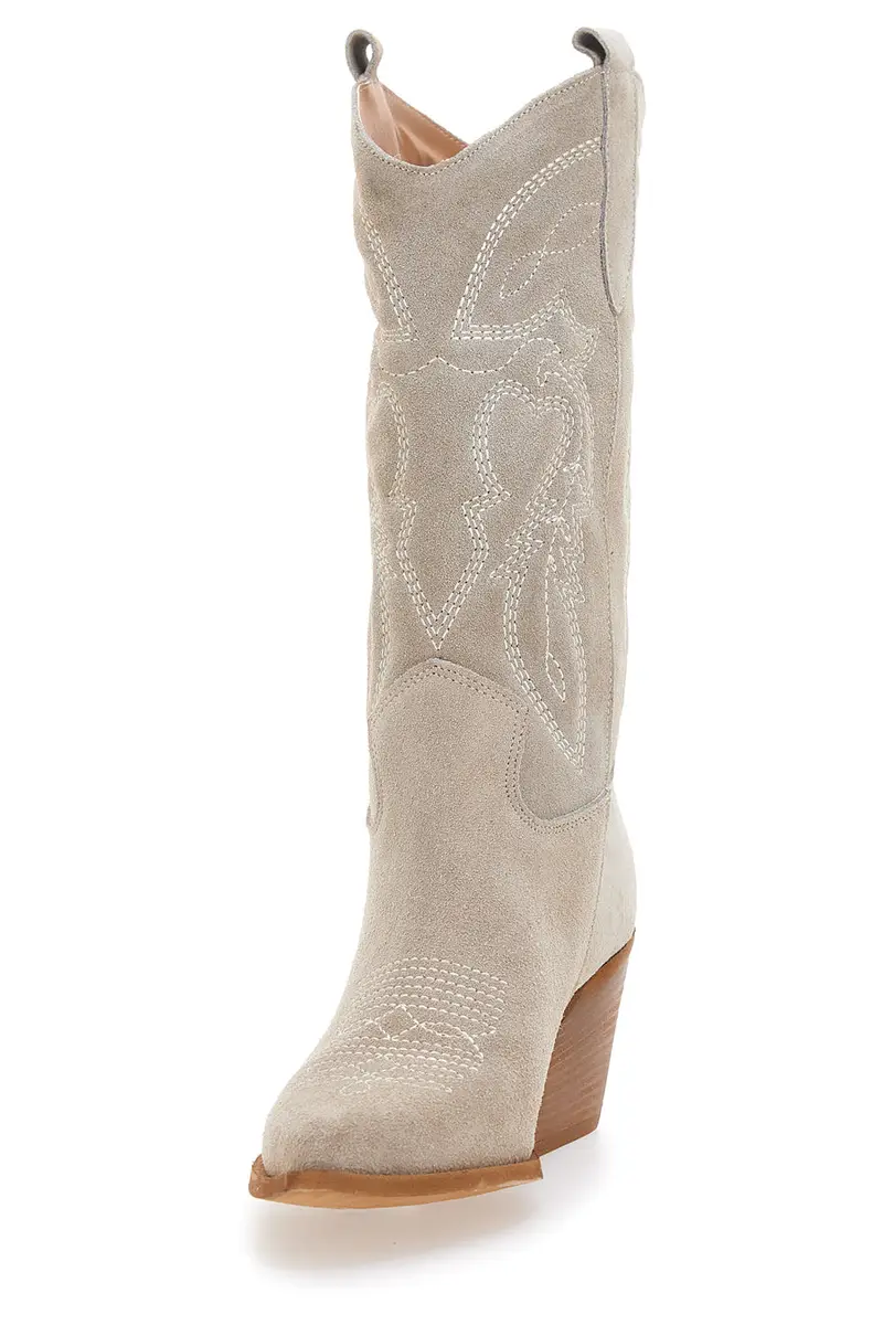 Stivaletti Texani Beige Con Tomaia Ricamata Made in Italy PITTARELLO LOVE TEX901RN miniatura 3