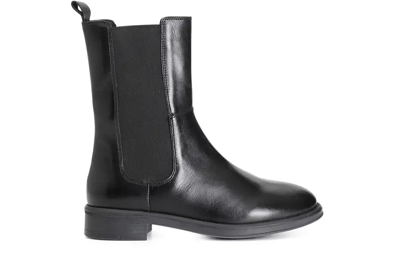 stivaletto donna in pelle con elastici nero 41